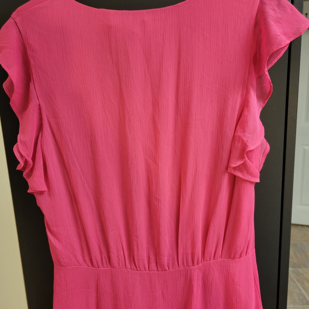 Mango Collection Ruffled Pink Top Size 4 - Picture 7 of 10